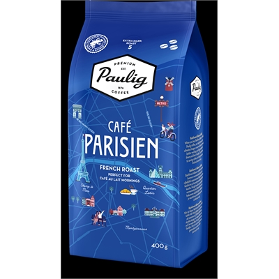 Kahvi Paulig Parisien papu 8x400g ltk - erittäin tumma, lempeä, harmoninen