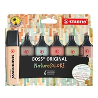 Korostuskynä STABILO BOSS NatureColors 70/6-2-2 lajitelma /6 - kauniin luonnolliset värit