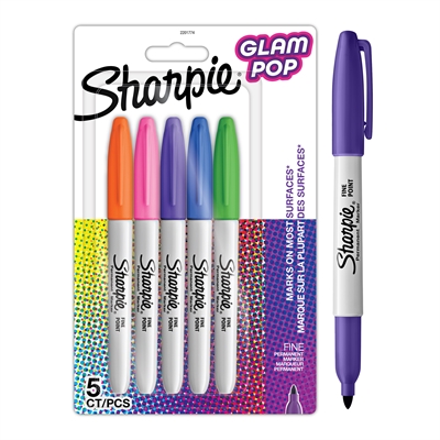 Merkkauskynä Sharpie Fine Glam Pop blisteri /5