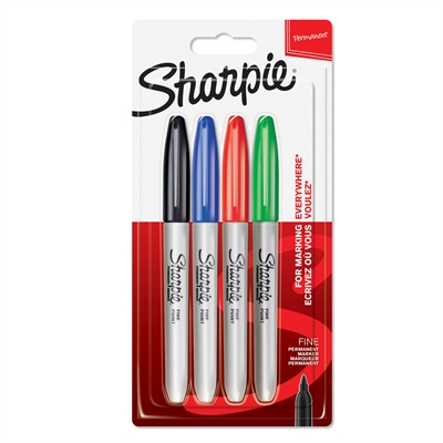 Merkkauskynä Sharpie Fine värilajitelma blisteri /4