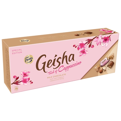 Suklaakonvehti Geisha Cappuccino 270g - cappuccinon makuinen hasselpähkinänougat täyte