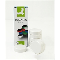 Magneetti Q-Connect 35mm valkoinen /10 kpl pkt - perusmagneetti teräs- ja emalipinnoille