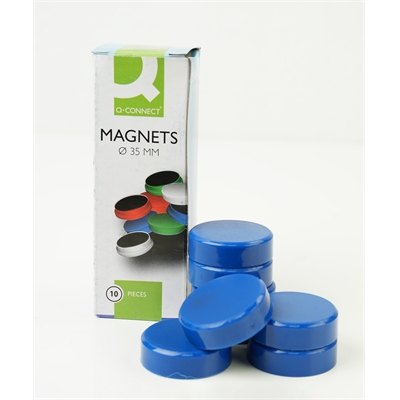Magneetti Q-Connect 35mm sininen /10 kpl pkt - perusmagneetti teräs- ja emalipinnoille
