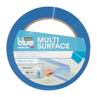 Maalarinteippi ScotchBlue Multi Surface  2090 48 mmx 41m - joustava, suojaa jopa 14 vrk myös ulkona