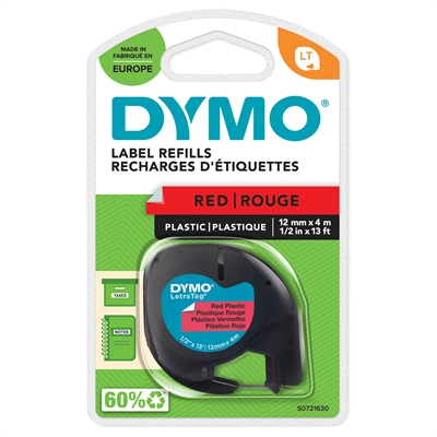Teippi Dymo Letratag 91223 musta/punainen