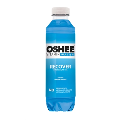 Vitamiinivesi Oshee Recover 0,555L (ei sis pantti) - sitruunainen, hiilihapoton, sis magnesiumia