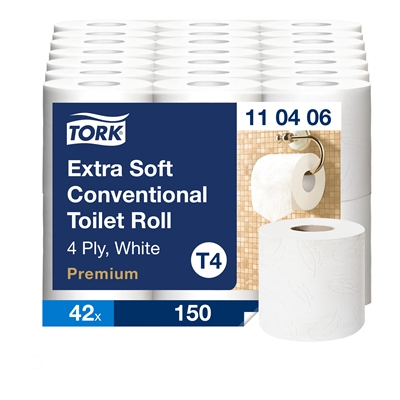 WC-paperi Tork 110406 extra soft T4 /42rll säkki - erityisen pehmeä ja ylellinen, kuvioitu