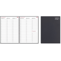 Aikamuistio 2021 wiresidottu pöytäkalenteri - CC Kalenterit - kellonajat myös la ja su