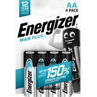 Paristo Energizer Max Plus Alkali AA /4 - vuotamaton alkaliparisto, hyllyikä 12 v