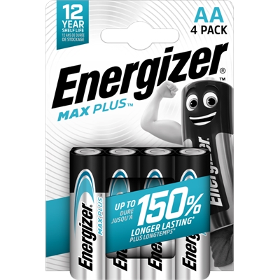 Paristo Energizer Max Plus Alkali AA /4 - vuotamaton alkaliparisto, hyllyikä 12 v