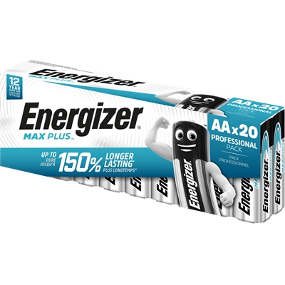 Paristo Energizer Max Plus Alkali AA /20 - vuotamaton alkaliparisto, hyllyikä 12 v