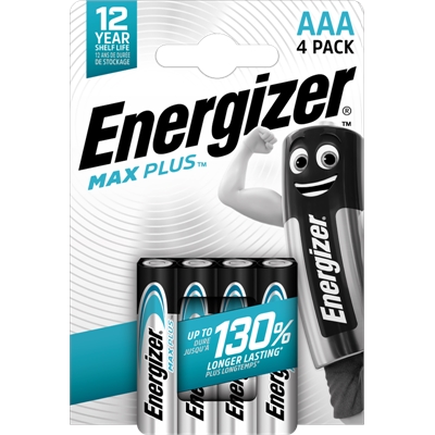 Paristo Energizer Max Plus Alkali AAA /4 - vuotamaton alkaliparisto, hyllyikä 12 v