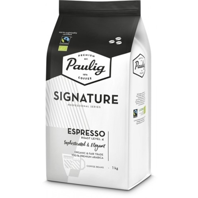 Kahvi Paulig Signature Espresso papu 4 x 1 kg - Reilun kaupan luomukahvi